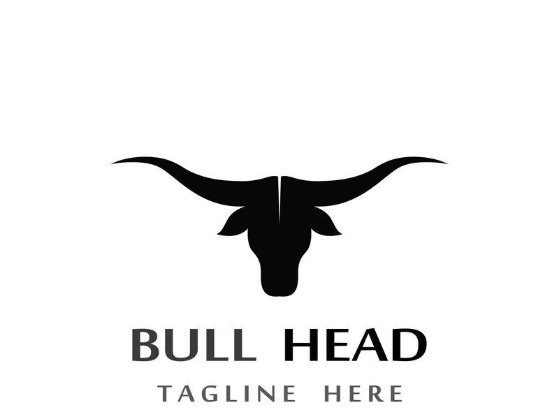 Bull head horns logo design.