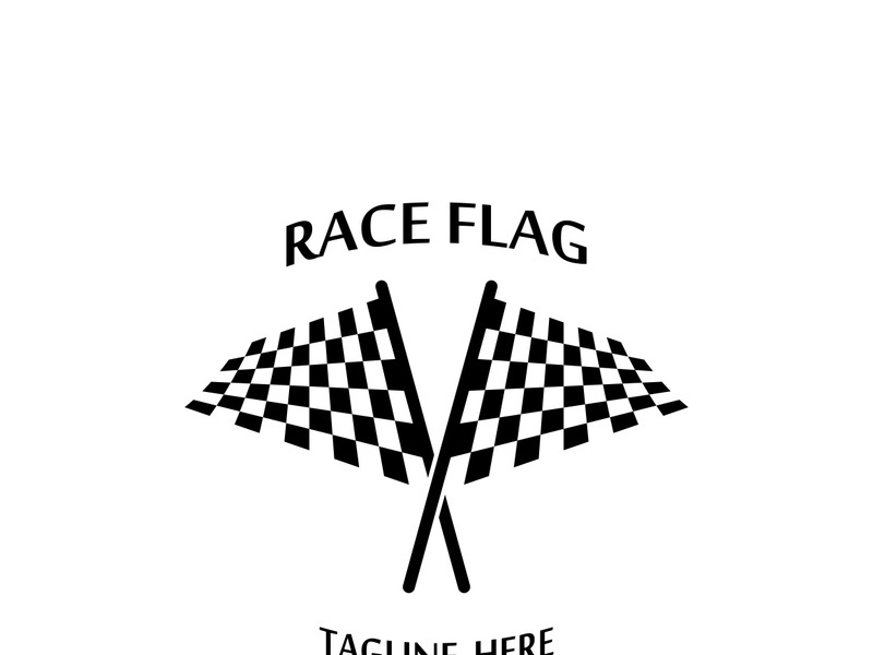 Creative and modern racing flag logo design.