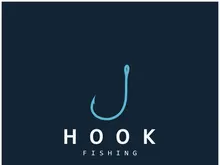 fishing hook logo design, fishing bait, fishing shop, tournament, angler, fishing community