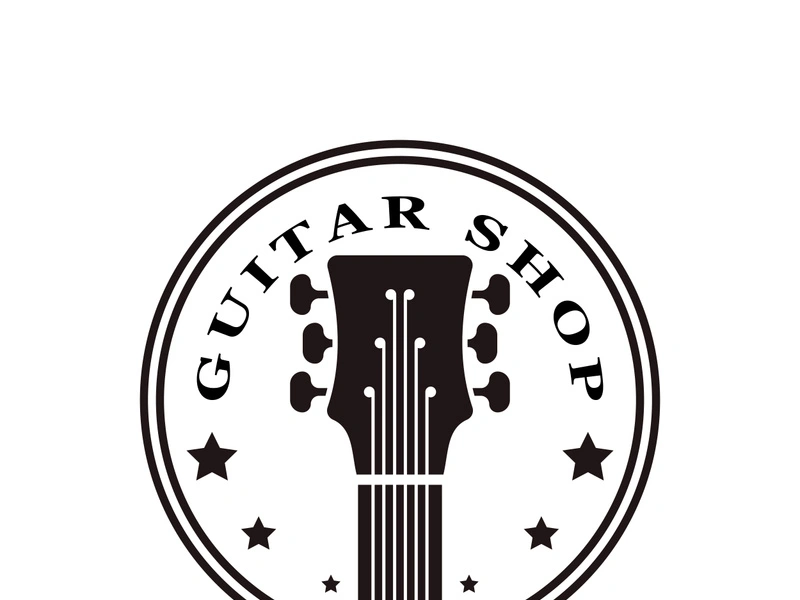 Guitar logo design icon and symbol vector inspiration