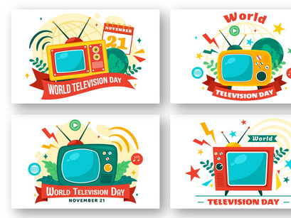 13 World Television Day Illustration