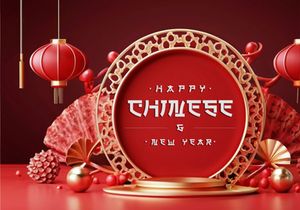 PSD 3d rendaring realistic chinese new year background bundles