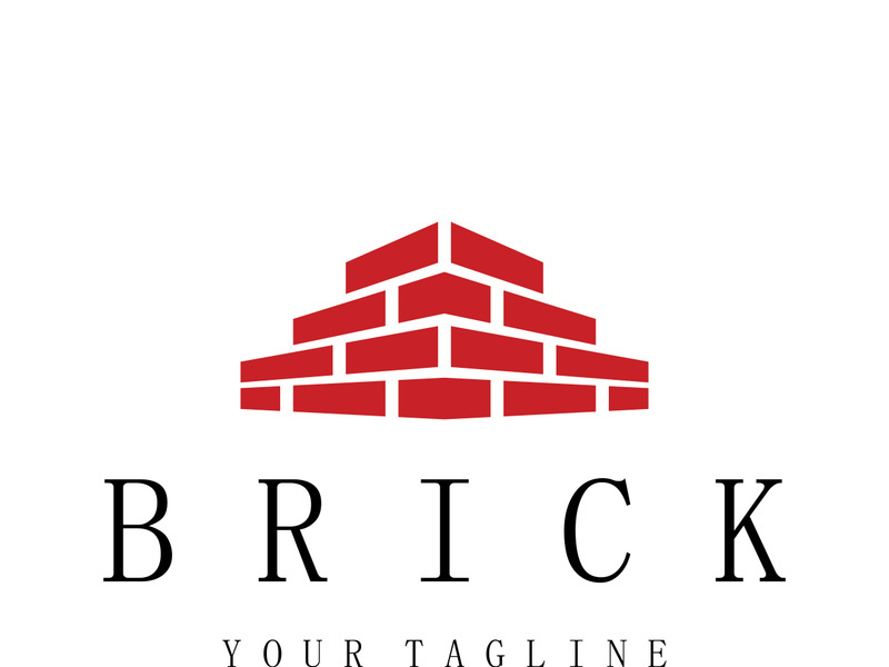 creative brick logo designs for buildings, architectural buildings, civil engineering, building materials shops