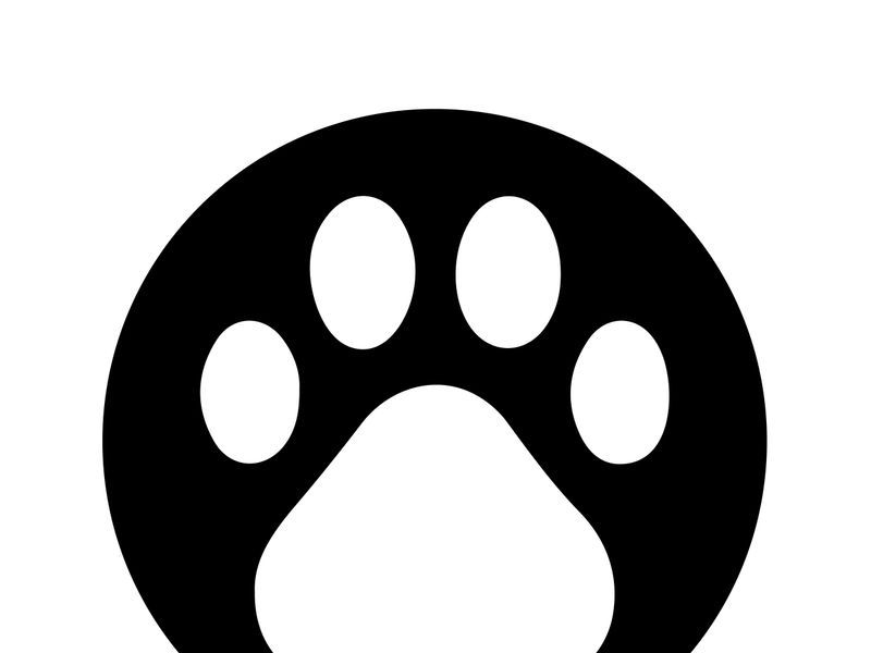 Minimal Dog Paw Print Logo