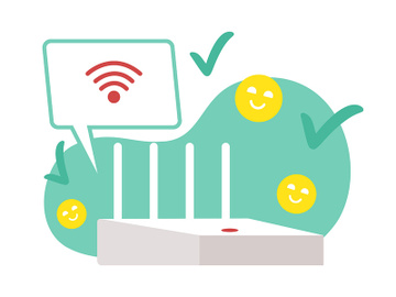 Strong router signal 2D vector isolated illustration preview picture