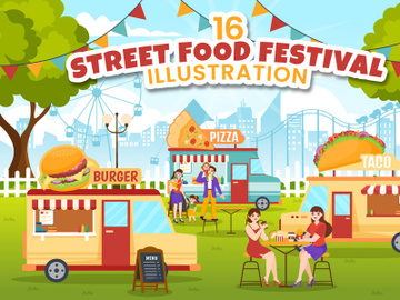 16 Street Food Festival Event Illustration preview picture