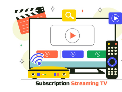 10 Online Subscription Streaming TV Illustration