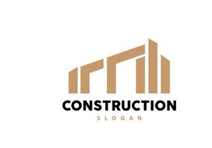 Building Logo, Vector For Building Construction, Premium Simple Line Design