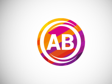 Initial Letter A B Low Poly Logo Design Vector Template. Graphic Alphabet Symbol For Corporate Business Identity preview picture