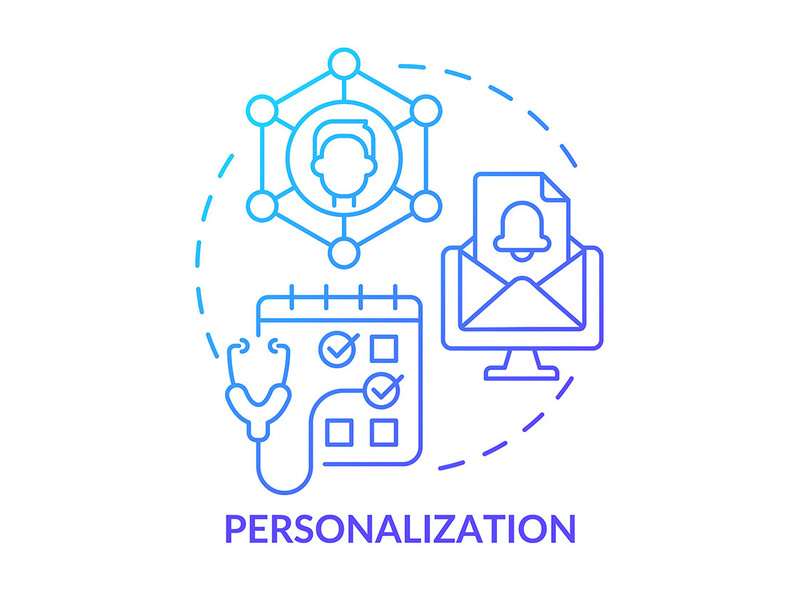 Personalization blue gradient concept icon