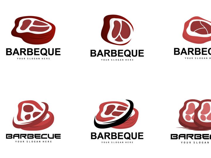 Meat Logo, Smoked Beef Vector, BBQ Grill Baberque