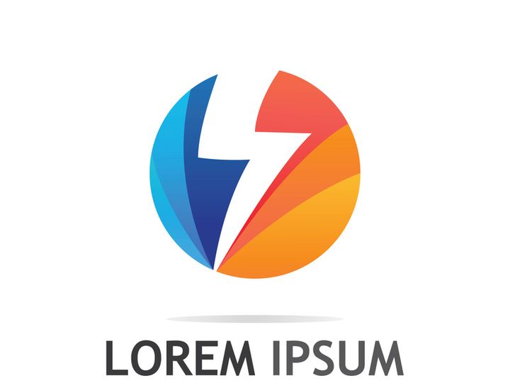 Colorful electric lightning logo design.