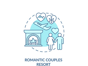Romantic couples resort concept icon preview picture
