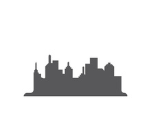 Modern city skyline icon silhouette vector illustration design