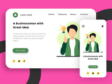 Businessman with a Great Idea concept