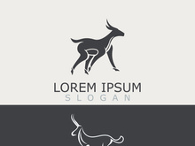 Antelope animal logo icon design animal simple illustration