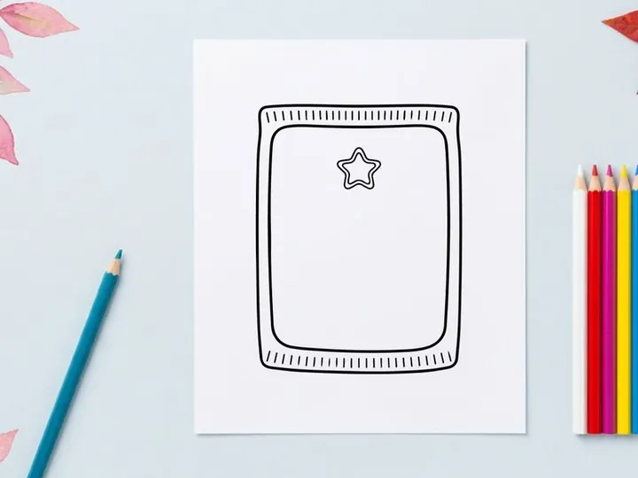 Hand drawn Christmas gift tag with star icon, festive holiday label for presents.