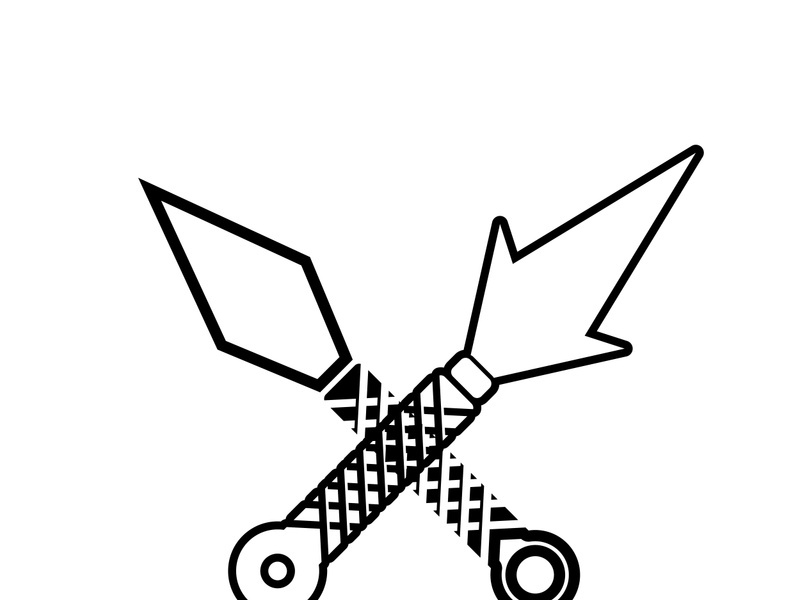 ninja weapons vector logo