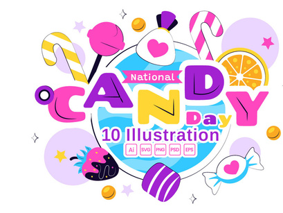 10 National Candy Day Illustration