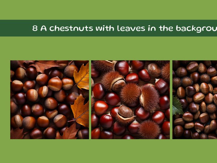 A chestnuts with leaves in the background