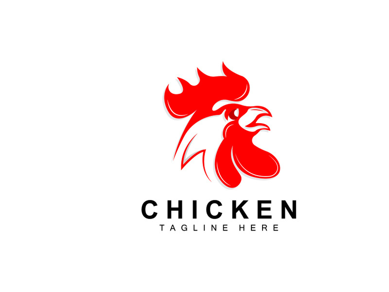 Grilled Chicken Barbecue Logo Design,Chicken Head Vector, Company Brand