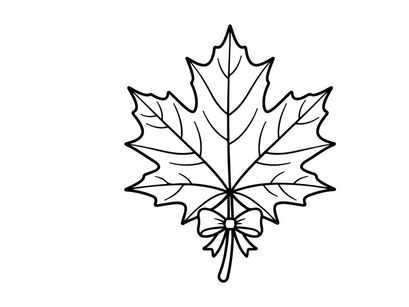 Ilustración elegante de hoja de arce para diseños naturales y estacionales. Dibujo botánico artístico para proyectos ecológicos y temas otoñales.