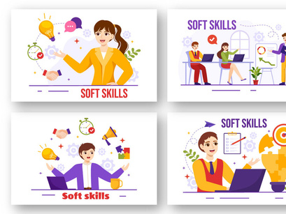 15 Soft Skills Vector Illustration
