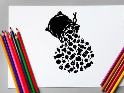 Silhouette of a hand pouring a variety of pills and capsules