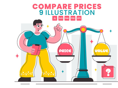9 Compare Prices Economy Illustration