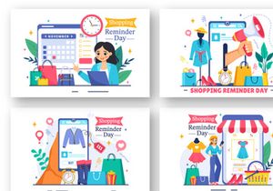 12 Shopping Reminder Day Illustration