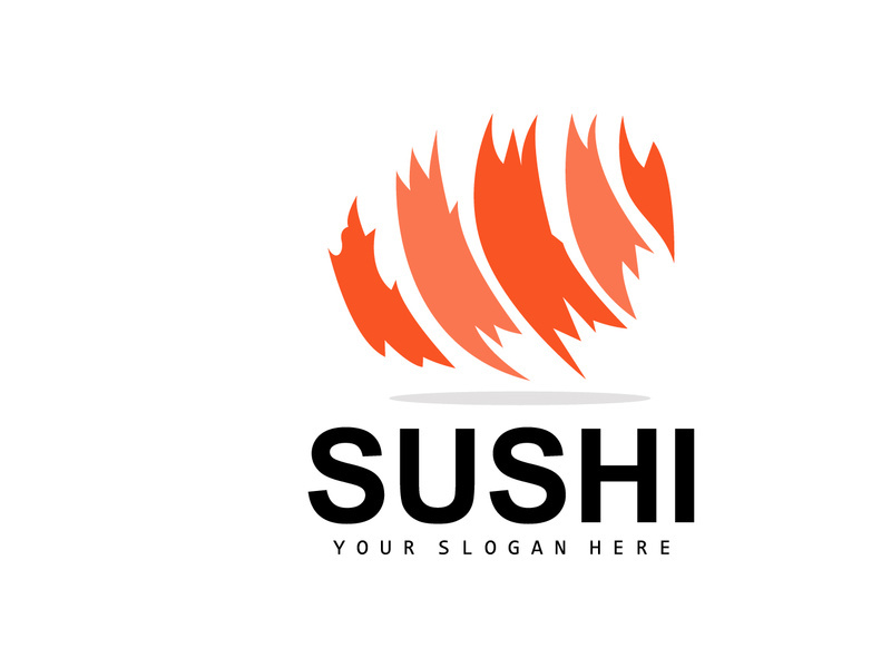 Sushi Logo, Japanese Food Sushi Seafood Vector