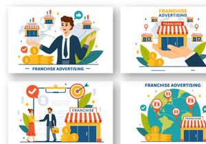 12 Franchise Advertising Business Illustration