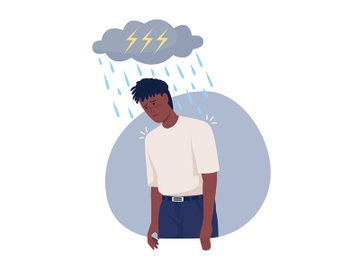 Profound sorrow vector isolated illustration preview picture
