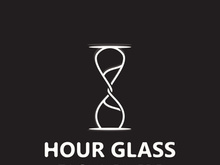Hourglass logo ancient vintage style object design template flat vector