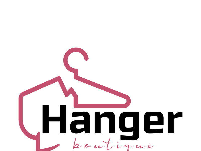 Simple clothes hanger logo details with creative design.for business, boutique, fashion, lifestyle, beauty, wardrobe, wedding dress, clothing store