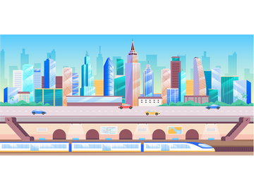 City transportation flat color vector illustration preview picture