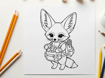 Cute fox chef cooking vector illustration flat design