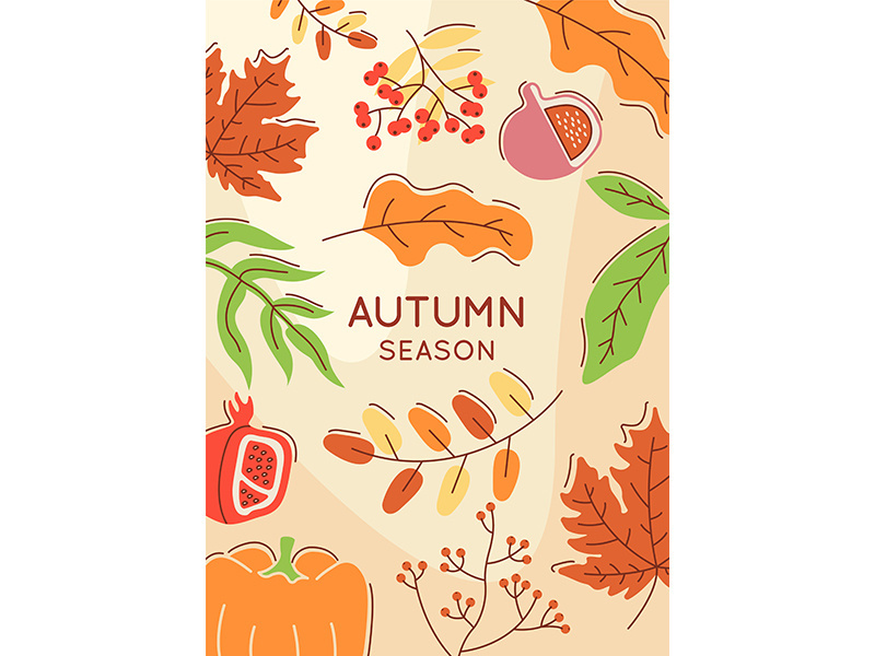 Autumn season abstract poster template