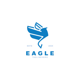 Eagle Logo minimalist style design template. Falcon Logotype Emblem identity preview picture