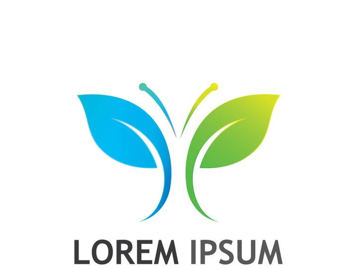 Natural green leaf logo design.