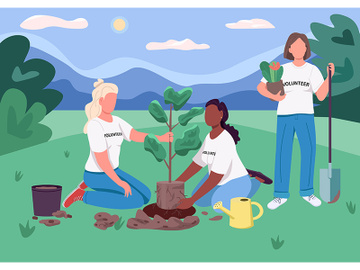 Ecofeminism flat color vector illustration preview picture