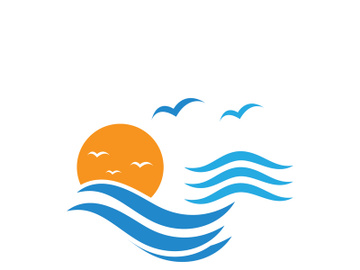 Ocean water wave wave logo design. preview picture