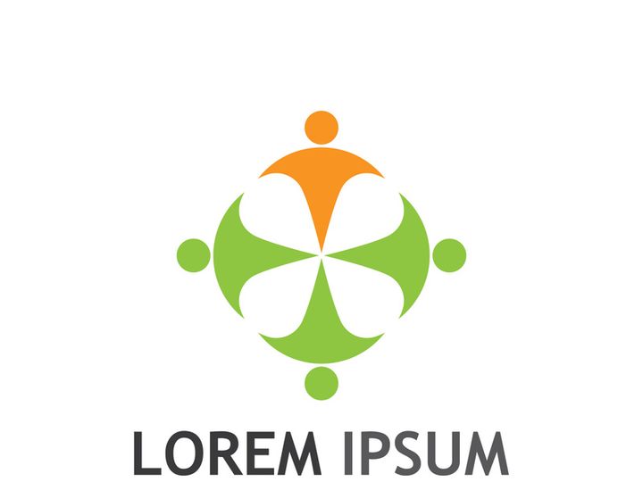 Community of people logo design with creative idea.