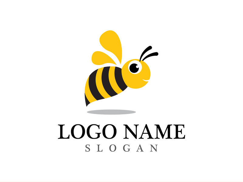 Bee logo vector icon illustration design