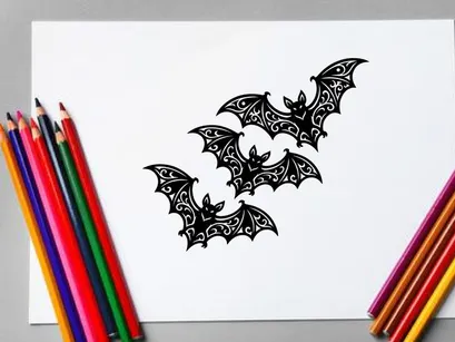Dekorative schwarze Fledermaus-Silhouetten für Halloween oder gothic-Themen