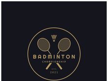 Modern Badminton logo design with Dynamic Shuttlecock and Racket, for championship, sport, sports shop, badminton school, business, company, tournament