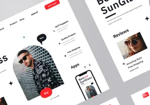 Sunglasses Shop Website Header - Figma