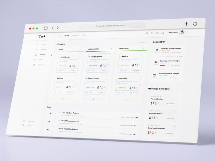 Task Management Dashboard UI Design
