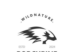 Porcupine logo design. animal vintage minimalist logo Hedgehog modern template icon