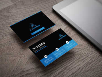 Blue Gradient Corporate Business Card Design preview picture